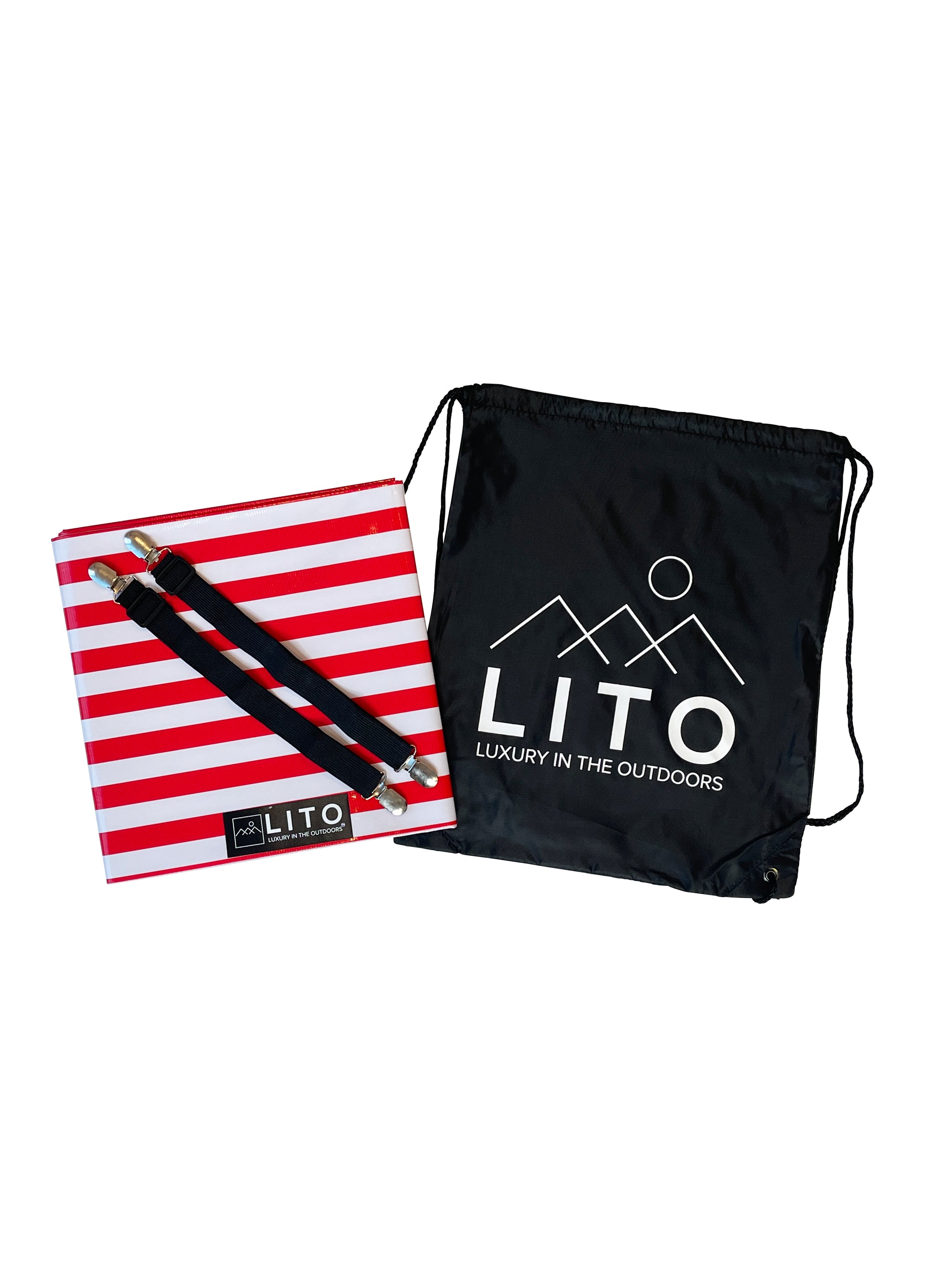 Black and White Stripes Outdoor Tablecloth LITO Black and White