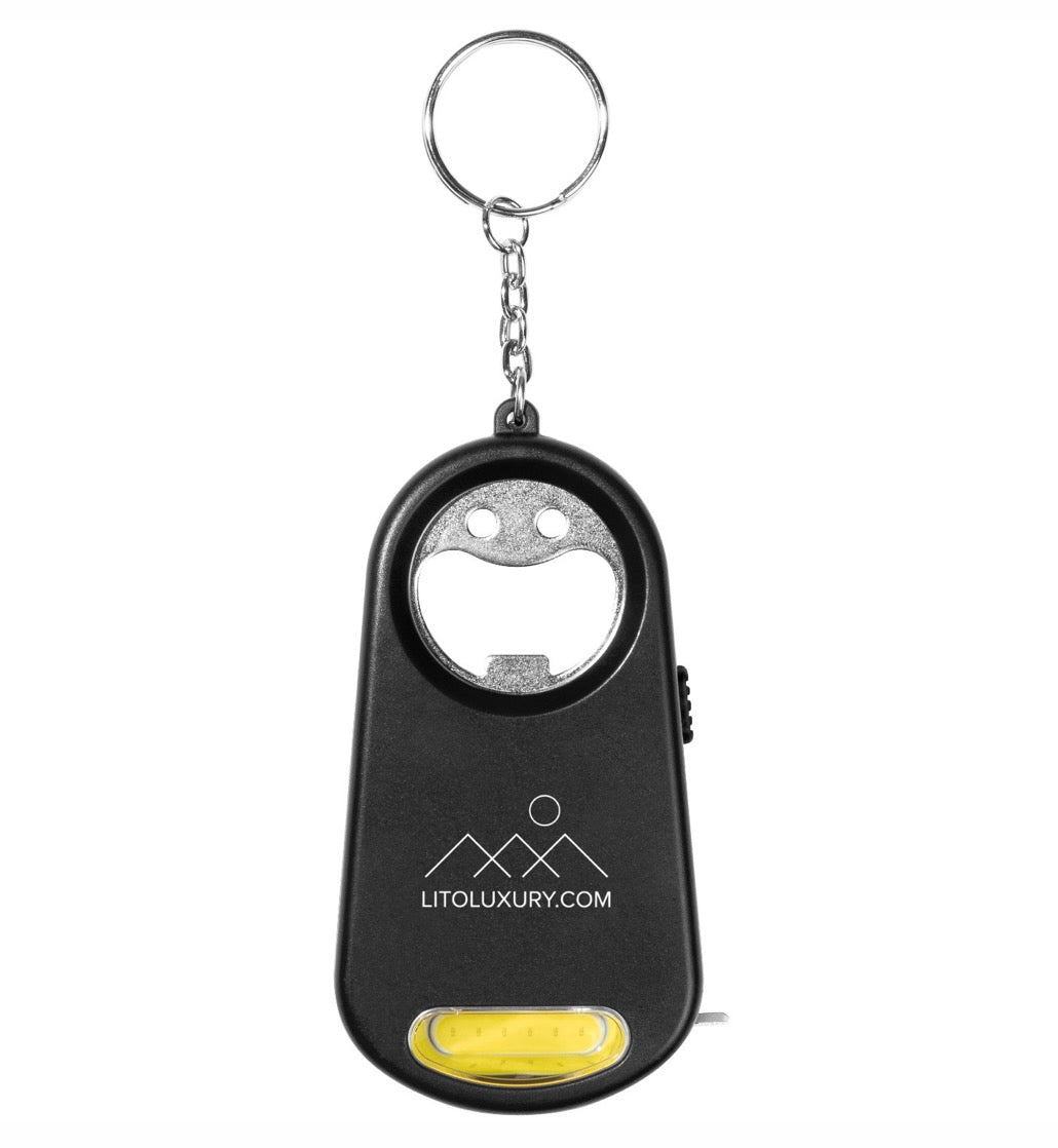 LITO Gadget: Keychain, Flashlight, Tape Measure & Bottle Opener All in One