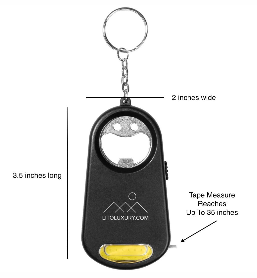 LITO Gadget: Keychain, Flashlight, Tape Measure & Bottle Opener All in One