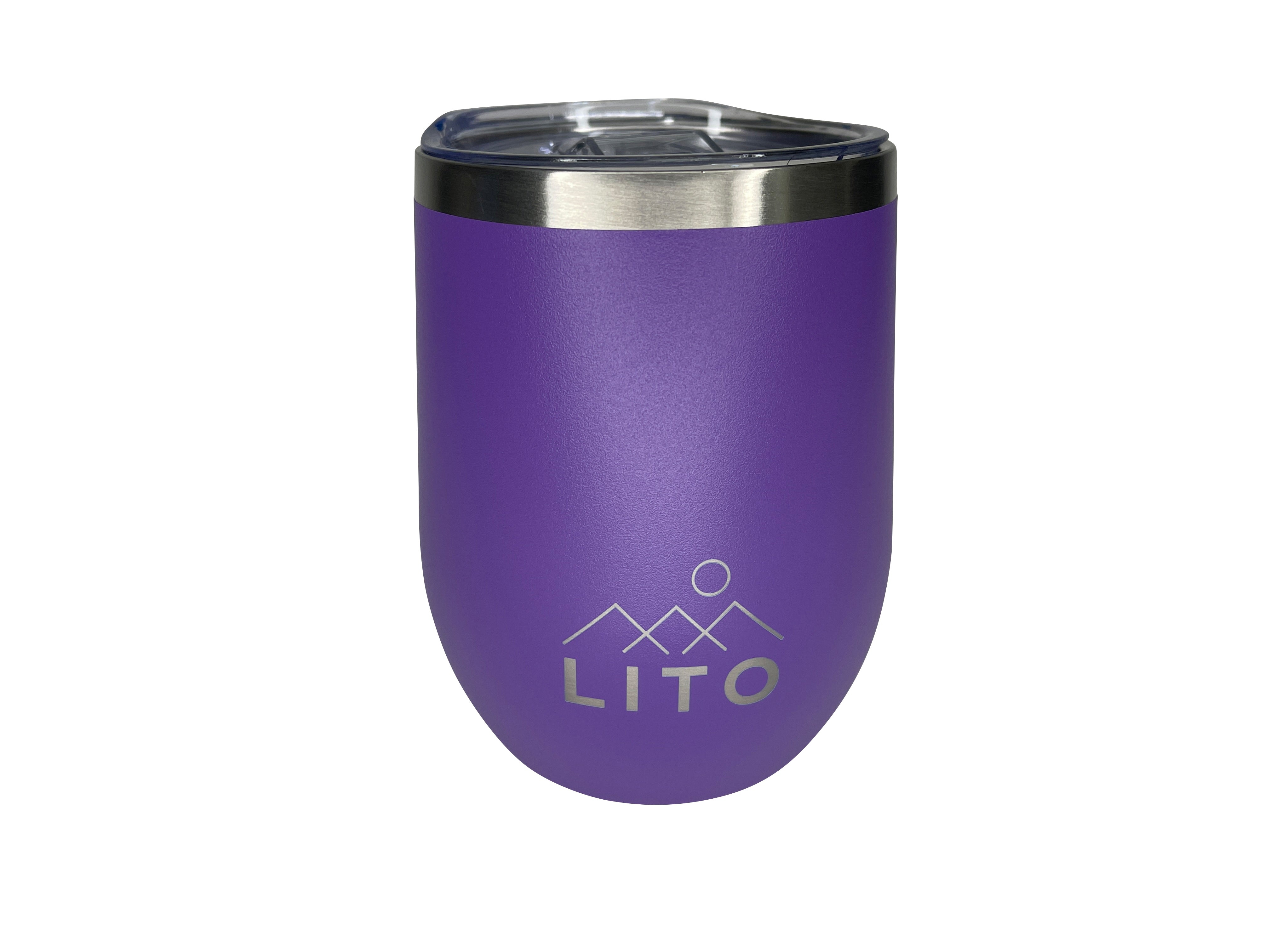 LITO Stainless 10 Oz Wine Tumbler With Outdoor Leak-proof Lid