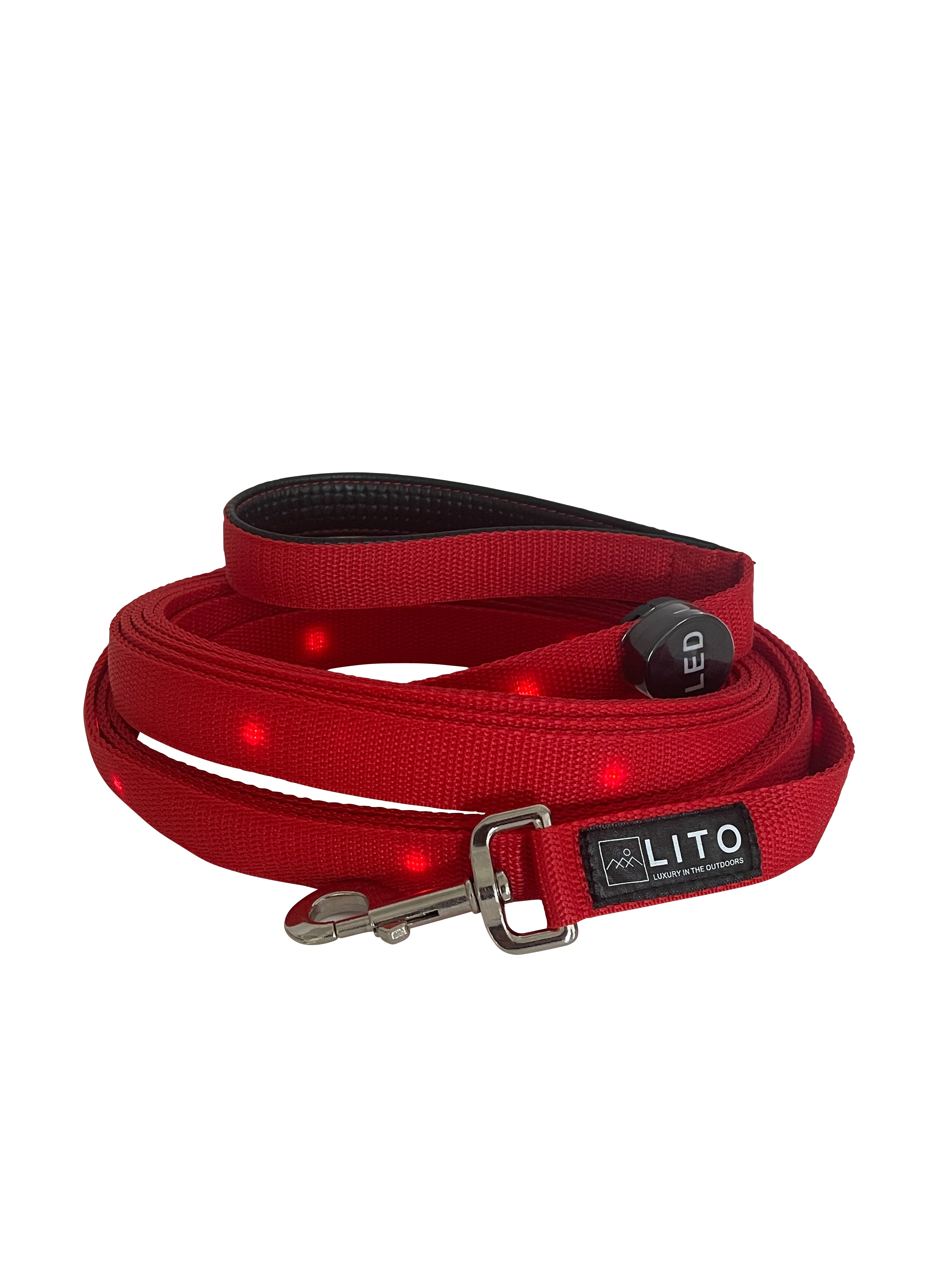long light up leash red for dogs