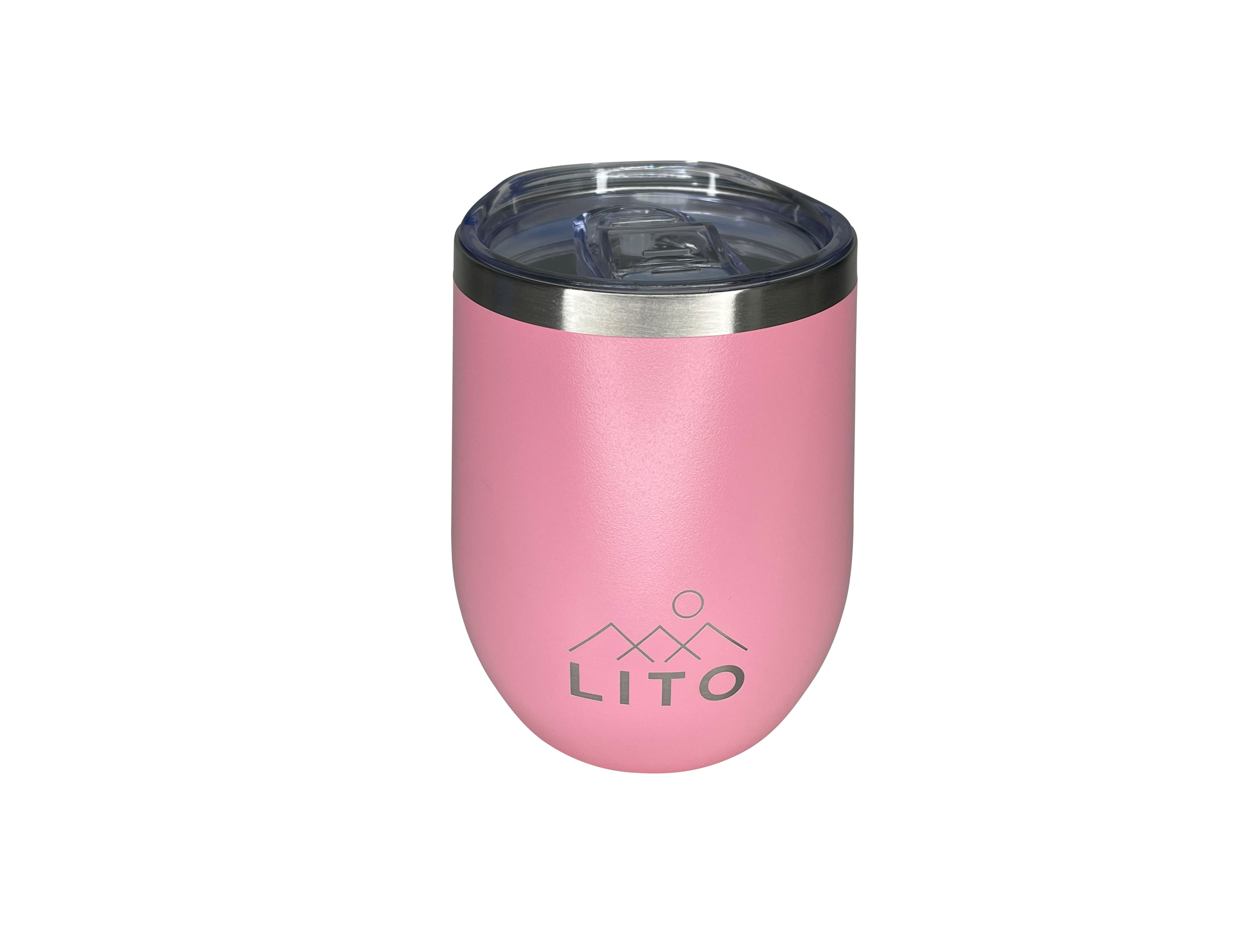 LITO Stainless 10 Oz Wine Tumbler With Outdoor Leak-proof Lid
