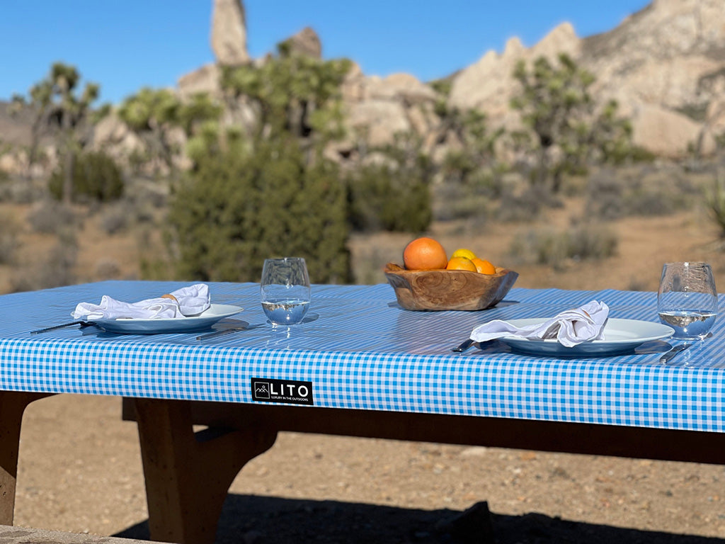 American Picnic Gingham Waterproof Outdoor Tablecloth